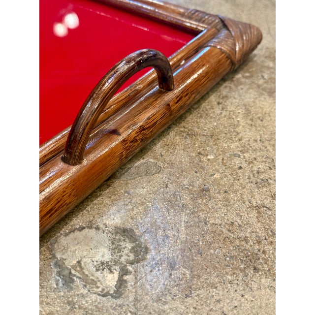 Bamboo Tray, Italy 70s For Sale - Image 4 of 5