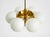 Vintage Brass Pendant Lamp with Six Opal Glass Shades from Kaiser Leuchten, 1960s For Sale - Image 4 of 16