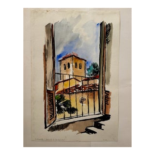 Henry Emil Salloch Original Watercolor on Paper Florence, Italy. 1970. For Sale