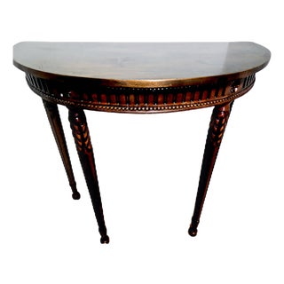 Mid 20th Century Exquisite Demilune Console Table Reflecting the Elegance of the 18th Century Federal and Neoclassical Styles For Sale