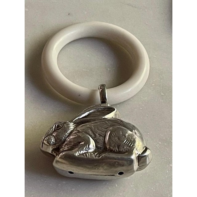 Metal Silver Baby Rattle Hare, 1960s For Sale - Image 7 of 9
