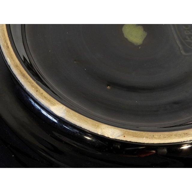 Black Vercor French Ceramic Plate, 1960s For Sale - Image 8 of 9