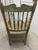Early 20th Century Vintage American Primitive Distressed Green Spindle-Back Rush-Seat Armchair For Sale - Image 5 of 7