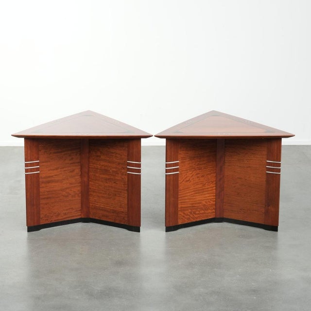Art Deco Triangular Side Tables by Schuitema from the Decoforma Series, Set of 2 For Sale - Image 12 of 12