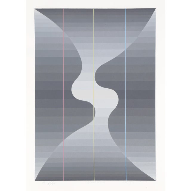 Roy Ahlgren Roy Ahlgren, "Devil Wind", Op Art Screenprint For Sale - Image 4 of 4