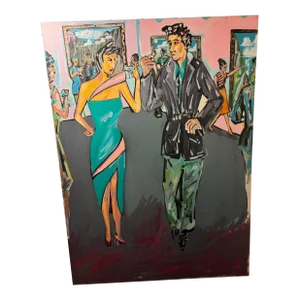 “Party at the Art Gallery” Modern Painting Unsigned.