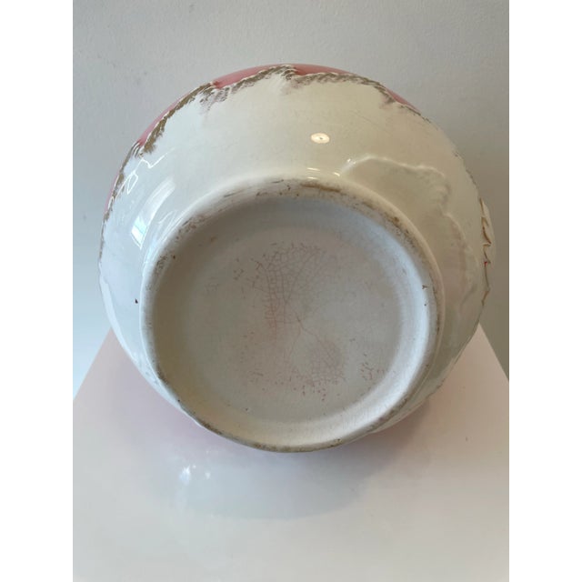 Victorian Pink & White Ceramic Pitcher With Gilded Accents, C. Late 1800s For Sale In Chicago - Image 6 of 12