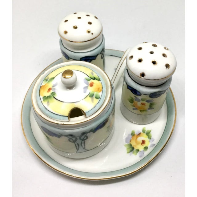 Off-white Antique 1910s Noritake Salt and Pepper Set - 4 Pieces For Sale - Image 8 of 13