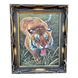 1970s Bengal Tiger Oil on Canvas, Framed