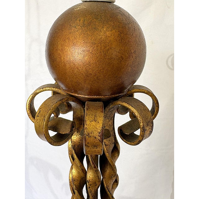 Mid-Century Modern 1950's Mid-Century Modern Tall Twisted Metal Table Lamp For Sale - Image 3 of 15