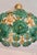 1970s Mid-Century Modern Style Teal Turquoise Hand-Painted Glass and Gold Floral Chandelier⁠ For Sale - Image 11 of 17
