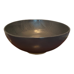 Vintage Jane and Gordon Martz, Marshall Studios Large Stoneware Centerpiece Navy Blue Bowl, 1960's