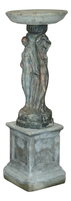 Vintage Three Graces Bird Bath Garden Statue