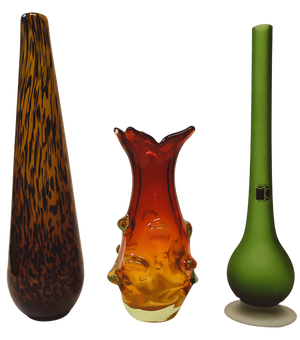 Murano Glass Mix Vases, 1987, Set of 3