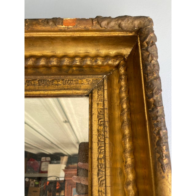 19th Century Antique Gilt Wood Pier Mirror – Ornate Gold Leaf Frame With Original Glass For Sale In Los Angeles - Image 6 of 10