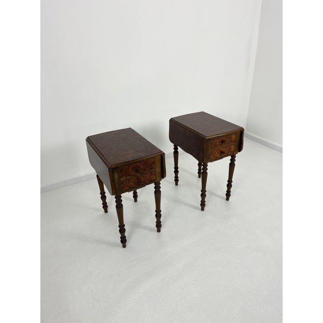 Victorian Style Folding Bedside Tables, 1960s, Set of 2 For Sale - Image 10 of 10