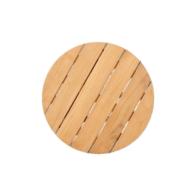 2020s Hi Teak Rudolph Teak Patio Round Side Table For Sale - Image 5 of 5