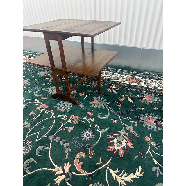 1960s Small Tiered Drop Leaf Table With a Turned Bridge Spindle For Sale In New York - Image 6 of 9