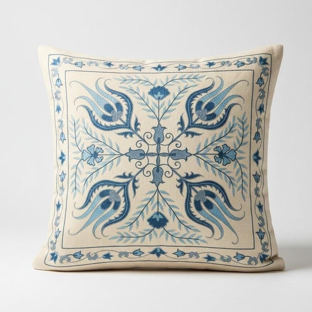 New Hand-Embroidered 100% Silk Cushion Cover – Authentic Uzbek Textile Art Elevate your home décor with this exquisite...