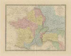 Antique Map of La Gaule by Andriveau-Goujon, 1861