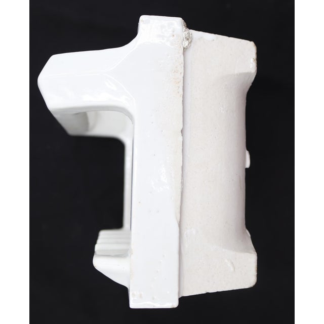 Mid 20th Century Vintage White Ceramic Bathroom Soap Dish With Handle For Sale - Image 5 of 9