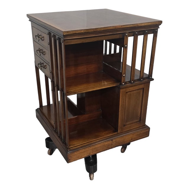 Mahogany Revolving Bookcase from Maples, 1880s For Sale