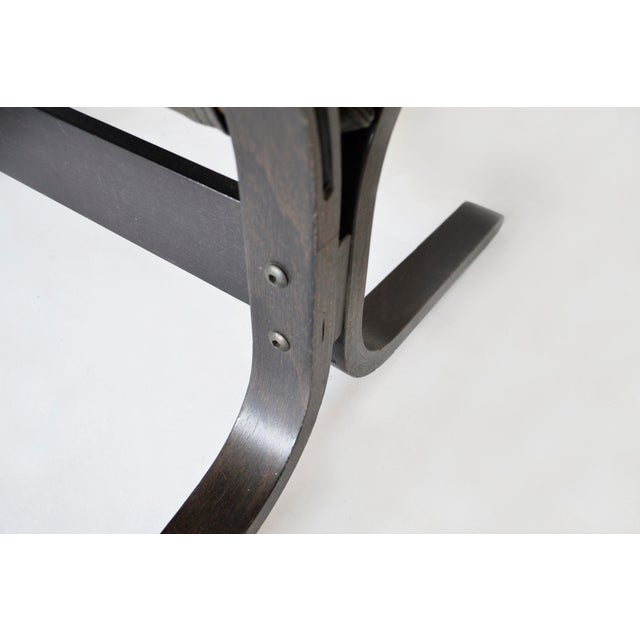 Wood Vintage Siesta Low Back Lounge Chair Attributed to Ingmar Relling in Black Leather For Sale - Image 7 of 8