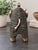 Tribal Vintage Carved Wood Elephant Sculpture 10” Geometric Tribal Boho Decor For Sale - Image 3 of 4