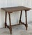 About 19th century Spanish Baroque ebonized side table with wood stretcher and top in walnut. Details IN THE STYLE OF...