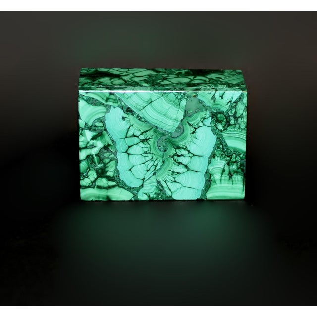 Modern Malachite Box Natural Gemstone Butterfly For Sale - Image 3 of 16