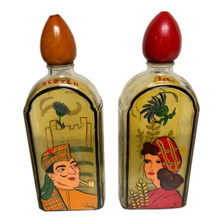 Vintage Hollywood Craftsmen Bar Decanters- Set of 2 For Sale