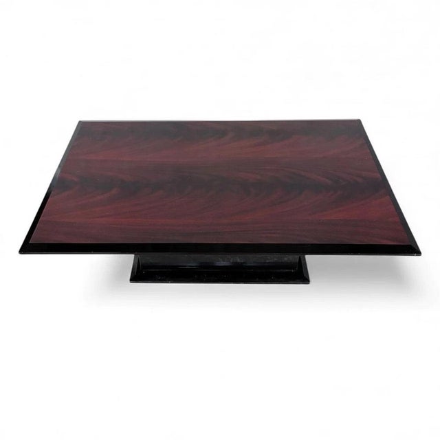 Art Deco Coffee Table with Black Lacquer Pedestal Base, 1930s For Sale - Image 3 of 10
