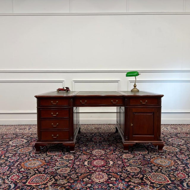 About this Classic English Partnerdesk Desk Classic and Elegant | Antique desks in English, Classic and Chesterfield...