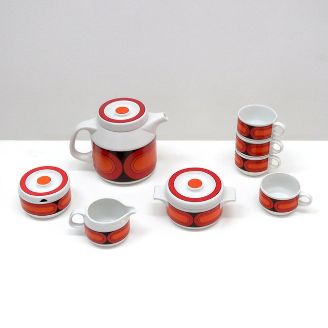 stunning 11-piece porcelain tea/coffee set 'Sicilia' form 3000 ceramic set by Hans Theo Baumann for Arzberg Porzellan,...