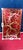 Mid-century modern style art glass tray featuring a rich crimson red base accentuated with intricate gold leaf veining in...