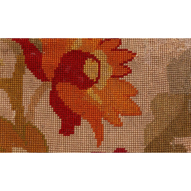 Antique 1880s European Needlework Rug  Floral Symphony in Pastel Harmony For Sale - Image 4 of 8