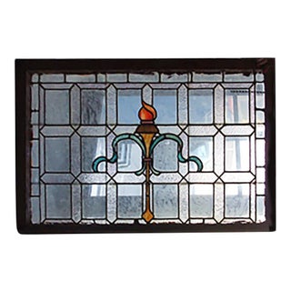 Antique Beaux Arts Style Stained Glass Window For Sale