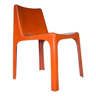 Space Age Italian Orange Chairs, 1960s, Set of 4 For Sale