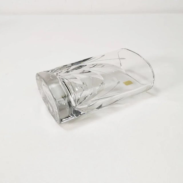 German Oval Crystal Vase from Bleikristal, 1960s For Sale - Image 6 of 11