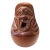Vintage Japanese Yawning Daruma Bodhidharma 4" Hand Carved Wood Akubi Figure For Sale