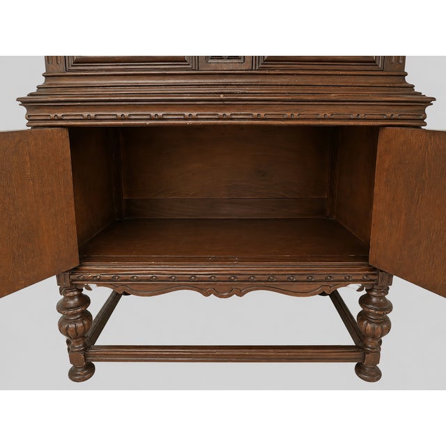 Early 20th Century Early 20th Century Carved Walnut and Burl Cabinet For Sale - Image 5 of 7