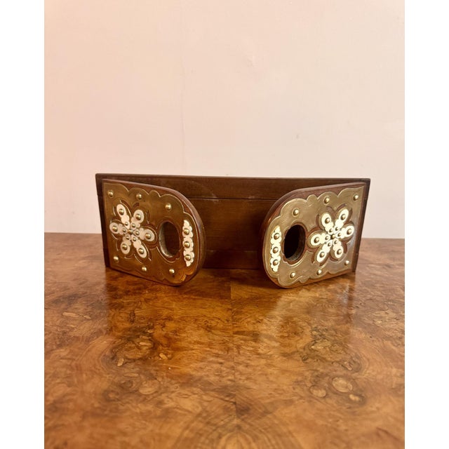Antique Victorian Walnut and Brass Mounted Sliding Bookends, 1860, Set of 2 For Sale - Image 3 of 7