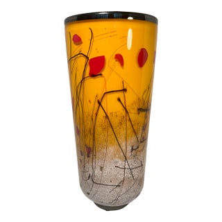 2017 Eric Bladholm Studio Art Glass Vase Limited Ed. 1/17 Hand Blown, Signed 15" For Sale
