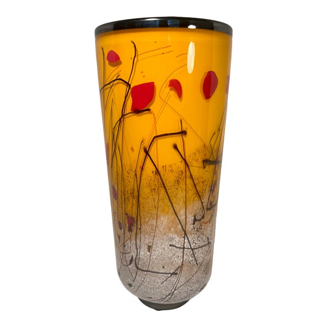 2017 Eric Bladholm Studio Art Glass Vase Limited Ed. 1/17 Hand Blown, Signed 15" For Sale