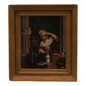 Pair of 19th C Continental Oil Paintings on Copper