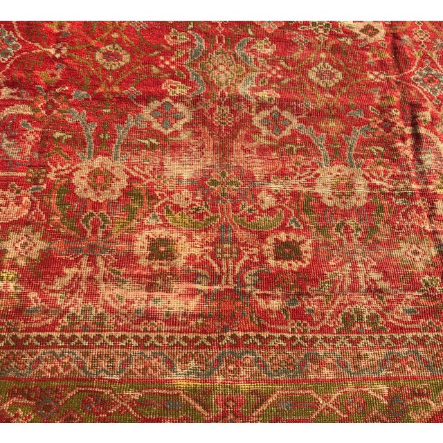 Red Early 20th Century Vintage Mahal Decorative Rug- 8′7″ × 9′ For Sale - Image 8 of 13