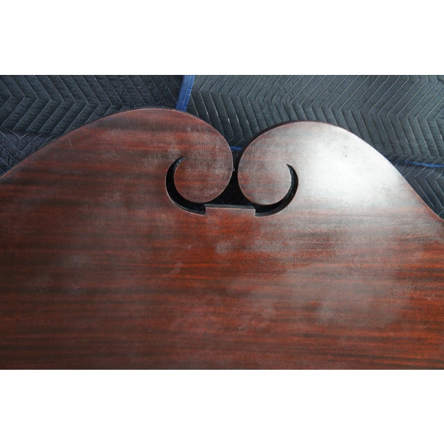 Antique Mahogany Sheraton Style Full Size 4 Post Open Pediment Bed For Sale - Image 9 of 12