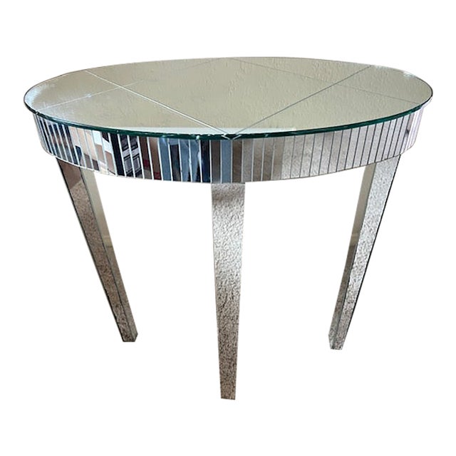 Art Deco Mirrored Demilune Console (1925-1935) For Sale