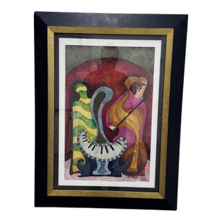 Sergio Astorga Vivid Musicians Artwork, Signed + Framed For Sale