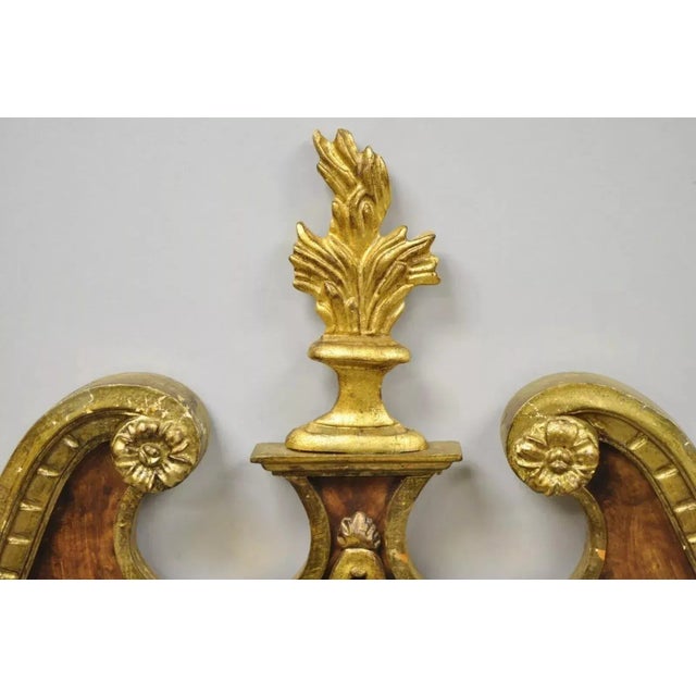 Traditional Vintage Decorative Crafts Inc American Federal Carved Wood Gold Gilt Wall Mirror For Sale - Image 3 of 10